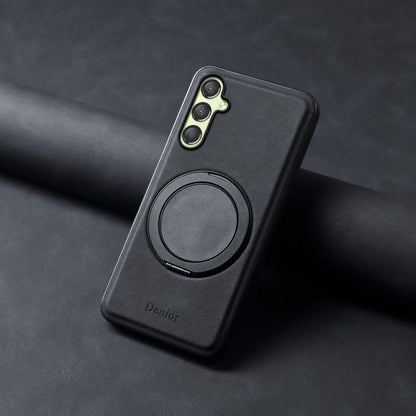 For Samsung Galaxy A25 5G Denior A14 Skin Feel Rotating Holder MagSafe Phone Case(Black) - Galaxy Phone Cases by Denior | Online Shopping UK | buy2fix