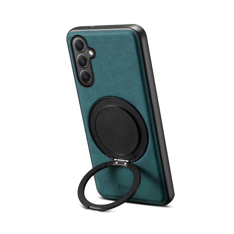 For Samsung Galaxy A35 5G Denior A14 Skin Feel Rotating Holder MagSafe Phone Case(Blue) - Galaxy Phone Cases by Denior | Online Shopping UK | buy2fix