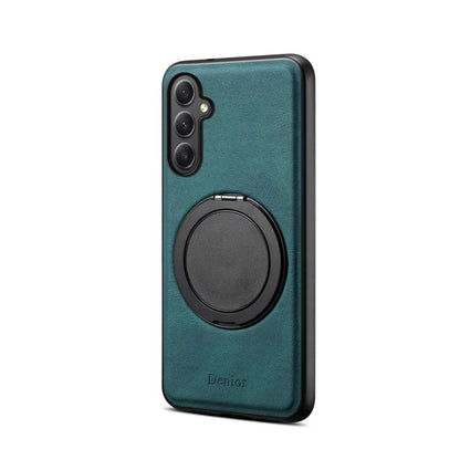 For Samsung Galaxy A35 5G Denior A14 Skin Feel Rotating Holder MagSafe Phone Case(Blue) - Galaxy Phone Cases by Denior | Online Shopping UK | buy2fix