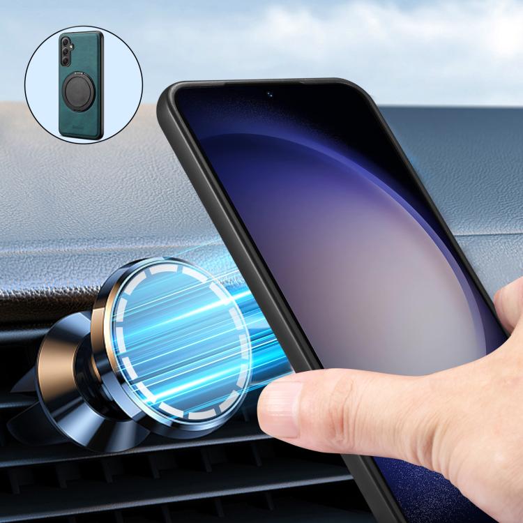 For Samsung Galaxy A35 5G Denior A14 Skin Feel Rotating Holder MagSafe Phone Case(Blue) - Galaxy Phone Cases by Denior | Online Shopping UK | buy2fix