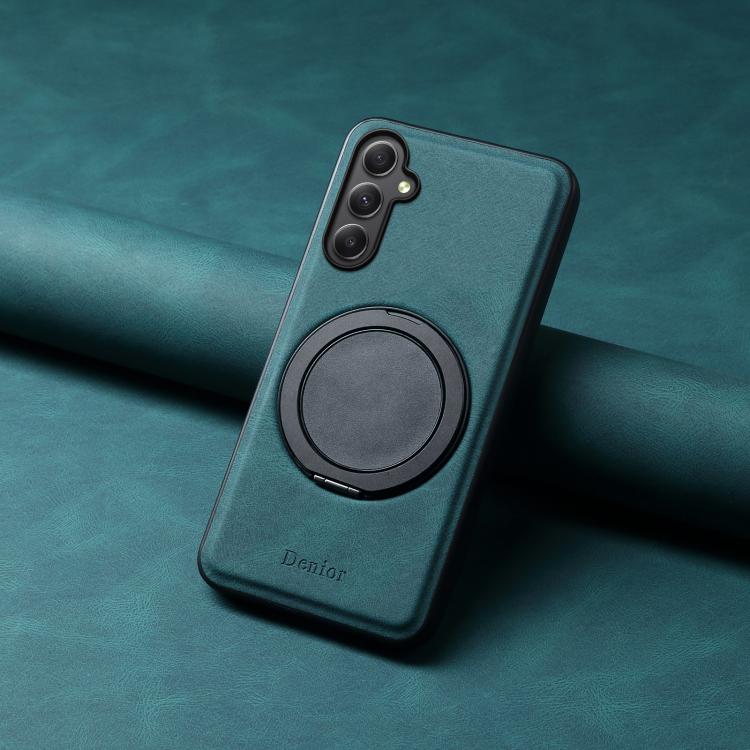 For Samsung Galaxy A35 5G Denior A14 Skin Feel Rotating Holder MagSafe Phone Case(Blue) - Galaxy Phone Cases by Denior | Online Shopping UK | buy2fix