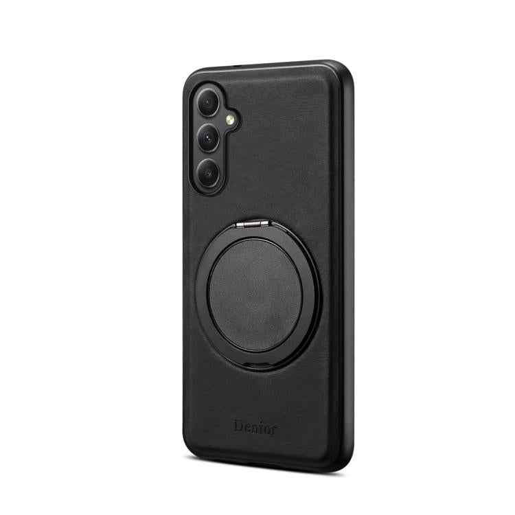 For Samsung Galaxy A35 5G Denior A14 Skin Feel Rotating Holder MagSafe Phone Case(Black) - Galaxy Phone Cases by Denior | Online Shopping UK | buy2fix