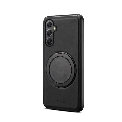 For Samsung Galaxy A35 5G Denior A14 Skin Feel Rotating Holder MagSafe Phone Case(Black) - Galaxy Phone Cases by Denior | Online Shopping UK | buy2fix