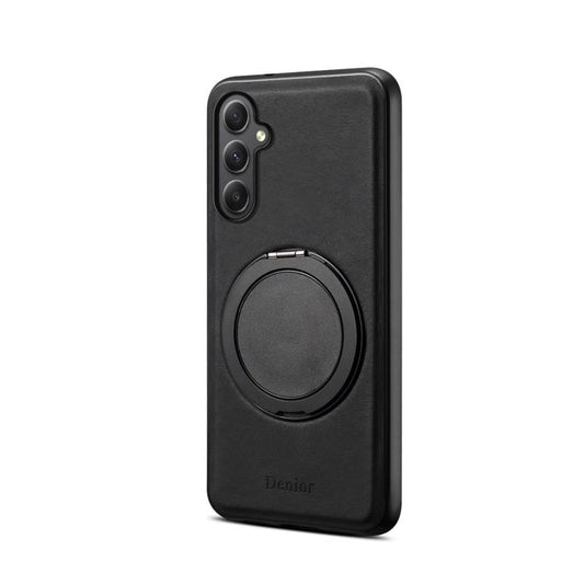 For Samsung Galaxy A35 5G Denior A14 Skin Feel Rotating Holder MagSafe Phone Case(Black) - Galaxy Phone Cases by Denior | Online Shopping UK | buy2fix