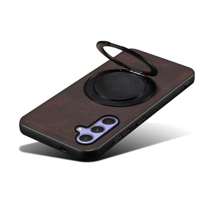 For Samsung Galaxy A55 5G Denior A14 Skin Feel Rotating Holder MagSafe Phone Case(Brown) - Galaxy Phone Cases by Denior | Online Shopping UK | buy2fix