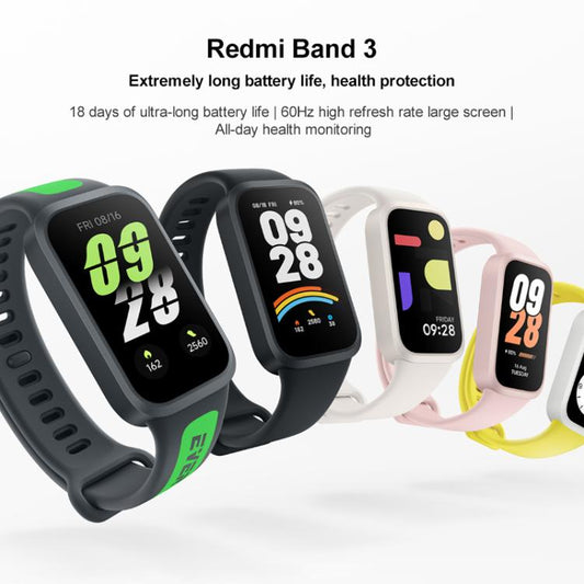 Xiaomi Redmi Band 3 Smart Band, 1.47 inch, Heart Rate / Blood Oxygen Health Monitoring(Beige) - Wearable Devices by Xiaomi | Online Shopping UK | buy2fix