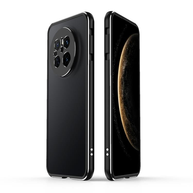 For Huawei Mate 70 Aurora Series Lens Protector + Metal Frame Phone Case(Black Silver) - Huawei Cases by buy2fix | Online Shopping UK | buy2fix