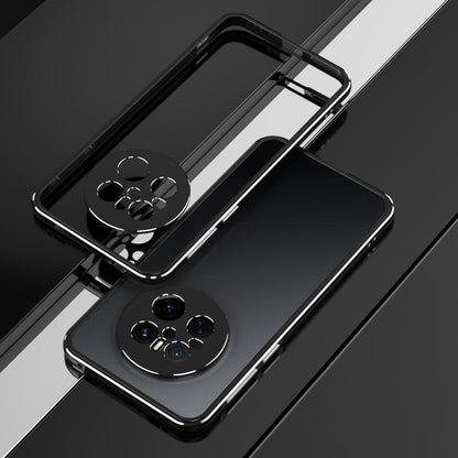 For Huawei Mate 70 Aurora Series Lens Protector + Metal Frame Phone Case(Black Silver) - Huawei Cases by buy2fix | Online Shopping UK | buy2fix