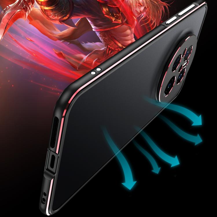 For Huawei Mate 70 Aurora Series Lens Protector + Metal Frame Phone Case(Black Red) - Huawei Cases by buy2fix | Online Shopping UK | buy2fix