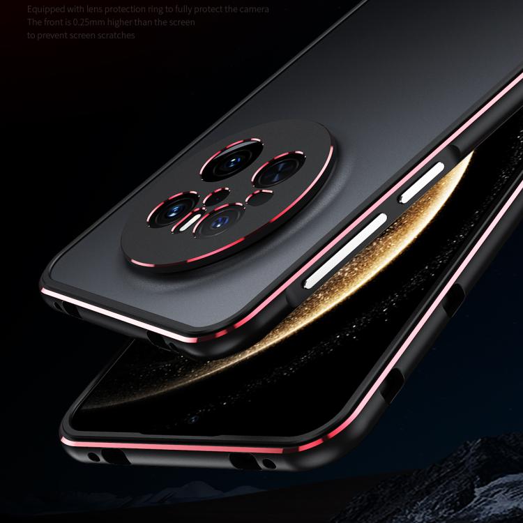 For Huawei Mate 70 Aurora Series Lens Protector + Metal Frame Phone Case(Black Purple) - Huawei Cases by buy2fix | Online Shopping UK | buy2fix