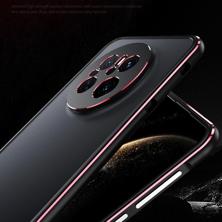 For Huawei Mate 70 Aurora Series Lens Protector + Metal Frame Phone Case(Black Purple) - Huawei Cases by buy2fix | Online Shopping UK | buy2fix
