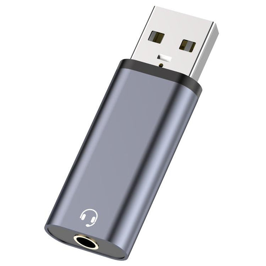 USB Male to 3.5mm Female Audio Adapter(Grey) - Audio Adapter by buy2fix | Online Shopping UK | buy2fix