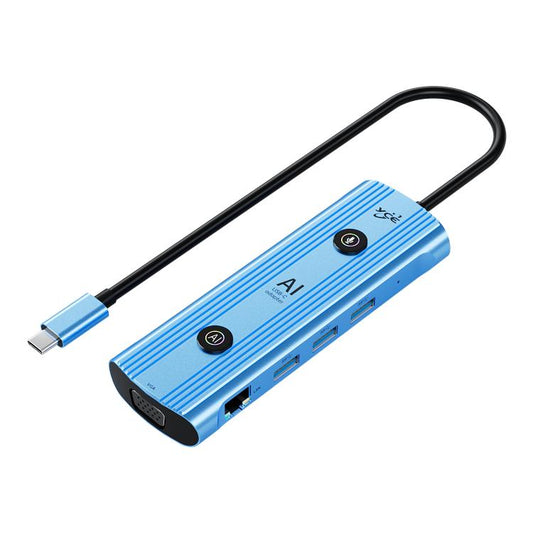 YCE V261 13 in 1 USB-C / Type-C HUB Adapter AI Docking Station(Blue) - USB HUB by buy2fix | Online Shopping UK | buy2fix