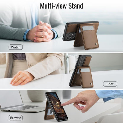 For Samsung Galaxy A53 5G JEEHOOD J06 British Style RFID MagSafe Card Bag PU Phone Case(Brown) - Galaxy Phone Cases by JEEHOOD | Online Shopping UK | buy2fix