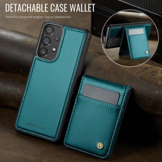 For Samsung Galaxy A53 5G JEEHOOD J06 British Style RFID MagSafe Card Bag PU Phone Case(Green) - Galaxy Phone Cases by JEEHOOD | Online Shopping UK | buy2fix