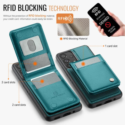 For Samsung Galaxy A53 5G JEEHOOD J06 British Style RFID MagSafe Card Bag PU Phone Case(Green) - Galaxy Phone Cases by JEEHOOD | Online Shopping UK | buy2fix