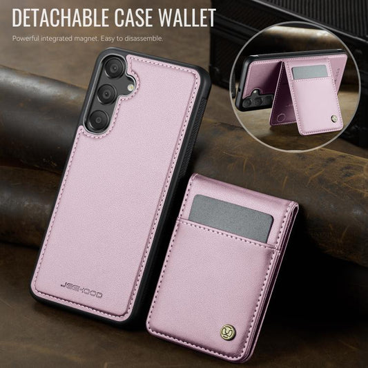 For Samsung Galaxy A55 5G JEEHOOD J06 British Style RFID MagSafe Card Bag PU Phone Case(Pink) - Galaxy Phone Cases by JEEHOOD | Online Shopping UK | buy2fix