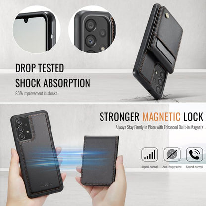For Samsung Galaxy A33 5G JEEHOOD J06 British Style RFID MagSafe Card Bag PU Phone Case(Black) - Galaxy Phone Cases by JEEHOOD | Online Shopping UK | buy2fix