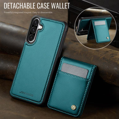 For Samsung Galaxy A56 5G JEEHOOD J06 British Style RFID MagSafe Card Bag PU Phone Case(Green) - Galaxy Phone Cases by JEEHOOD | Online Shopping UK | buy2fix