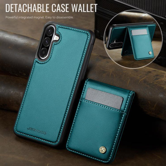 For Samsung Galaxy A56 5G JEEHOOD J06 British Style RFID MagSafe Card Bag PU Phone Case(Green) - Galaxy Phone Cases by JEEHOOD | Online Shopping UK | buy2fix