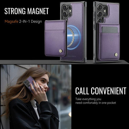 For Samsung Galaxy S24 Ultra 5G JEEHOOD J06 British Style RFID MagSafe Card Bag PU Phone Case(Purple) - Galaxy S24 Ultra 5G Cases by JEEHOOD | Online Shopping UK | buy2fix