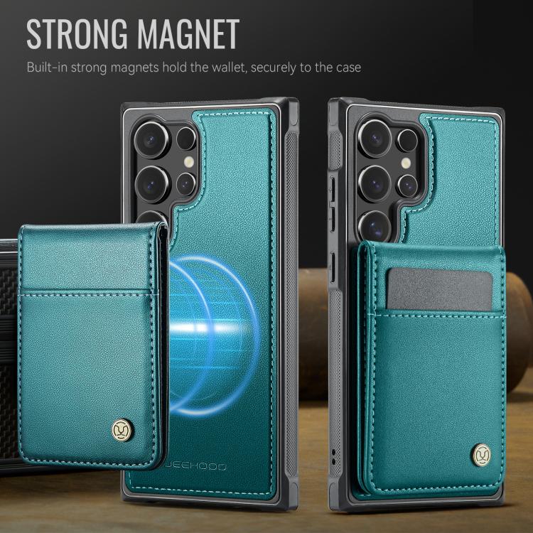 For Samsung Galaxy S24 Ultra 5G JEEHOOD J06 British Style RFID MagSafe Card Bag PU Phone Case(Green) - Galaxy S24 Ultra 5G Cases by JEEHOOD | Online Shopping UK | buy2fix