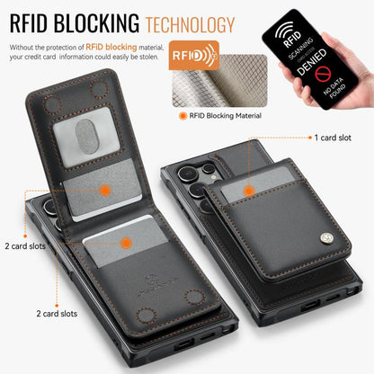 For Samsung Galaxy S24 Ultra 5G JEEHOOD J06 British Style RFID MagSafe Card Bag PU Phone Case(Black) - Galaxy S24 Ultra 5G Cases by JEEHOOD | Online Shopping UK | buy2fix