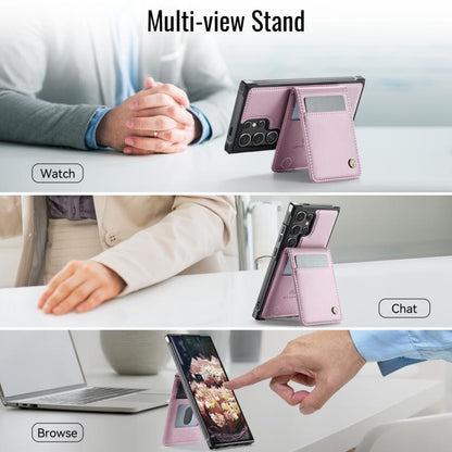 For Samsung Galaxy S24 Ultra 5G JEEHOOD J06 British Style RFID MagSafe Card Bag PU Phone Case(Pink) - Galaxy S24 Ultra 5G Cases by JEEHOOD | Online Shopping UK | buy2fix
