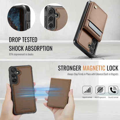 For Samsung Galaxy S24+ 5G JEEHOOD J06 British Style RFID MagSafe Card Bag PU Phone Case(Brown) - Galaxy S24+ 5G Cases by JEEHOOD | Online Shopping UK | buy2fix