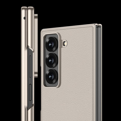 For Samsung Galaxy Z Fold6 Slim GKK Integrated Metal Paint Skin Feel Leather Full Coverage Phone Case(Black) - Galaxy Phone Cases by GKK | Online Shopping UK | buy2fix