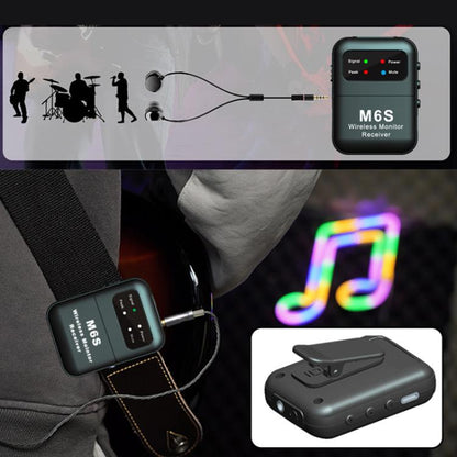 M6S Stereo Wireless In-Ear Monitor System 2.4G Transmitter & Receiver(Black) - Microphone by buy2fix | Online Shopping UK | buy2fix