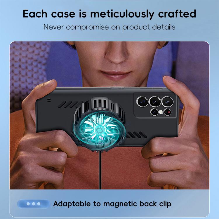 For Samsung Galaxy S25 Ultra 5G All-inclusive Lens Frameless Graphene Cooling Phone Case(Orange) - Galaxy S25 Ultra 5G Cases by buy2fix | Online Shopping UK | buy2fix