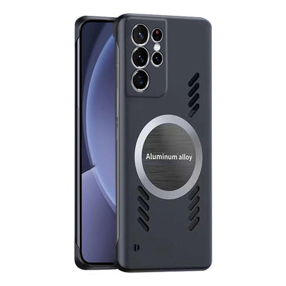 For Samsung Galaxy S25 Ultra 5G All-inclusive Lens Frameless Graphene Cooling Phone Case(Black) - Galaxy S25 Ultra 5G Cases by buy2fix | Online Shopping UK | buy2fix