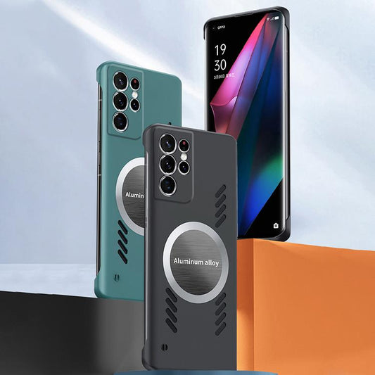 For Samsung Galaxy S25 Ultra 5G All-inclusive Lens Frameless Graphene Cooling Phone Case(Black) - Galaxy S25 Ultra 5G Cases by buy2fix | Online Shopping UK | buy2fix