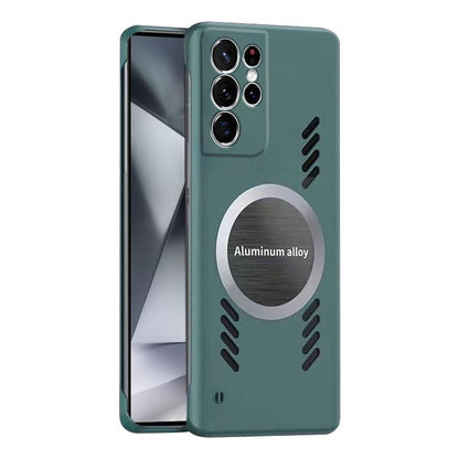 For Samsung Galaxy S24 Ultra 5G All-inclusive Lens Frameless Graphene Cooling Phone Case(Navy Blue) - Galaxy S24 Ultra 5G Cases by buy2fix | Online Shopping UK | buy2fix