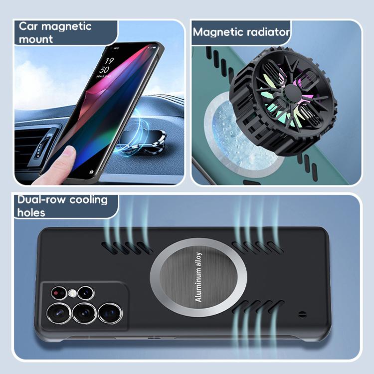 For Samsung Galaxy S24 Ultra 5G All-inclusive Lens Frameless Graphene Cooling Phone Case(Black) - Galaxy S24 Ultra 5G Cases by buy2fix | Online Shopping UK | buy2fix