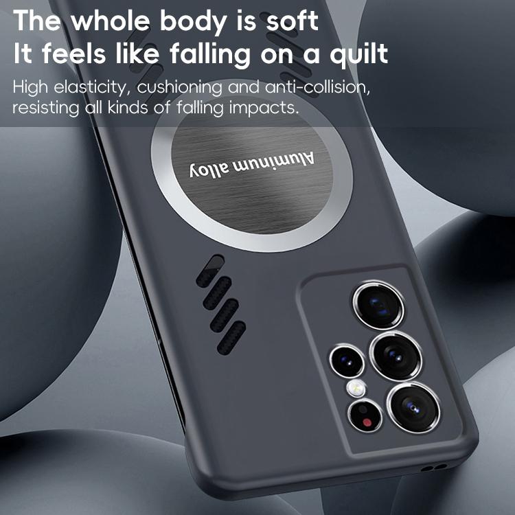 For Samsung Galaxy S24 Ultra 5G All-inclusive Lens Frameless Graphene Cooling Phone Case(Black) - Galaxy S24 Ultra 5G Cases by buy2fix | Online Shopping UK | buy2fix