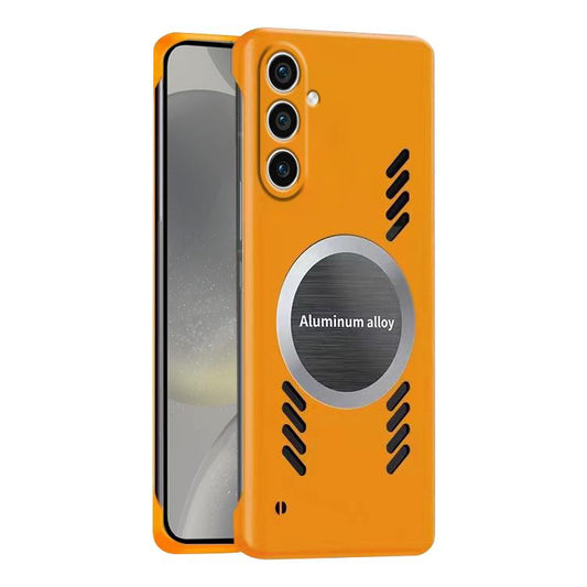 For Samsung Galaxy S24+ 5G All-inclusive Lens Frameless Graphene Cooling Phone Case(Orange) - Galaxy S24+ 5G Cases by buy2fix | Online Shopping UK | buy2fix