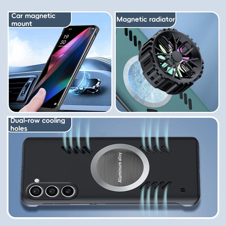 For Samsung Galaxy S23+ 5G All-inclusive Lens Frameless Graphene Cooling Phone Case(Navy Blue) - Galaxy S23+ 5G Cases by buy2fix | Online Shopping UK | buy2fix