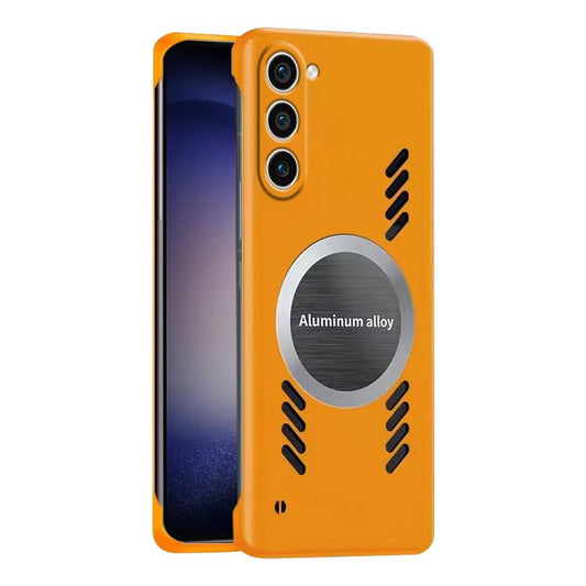 For Samsung Galaxy S23 5G All-inclusive Lens Frameless Graphene Cooling Phone Case(Orange) - Galaxy S23 5G Cases by buy2fix | Online Shopping UK | buy2fix