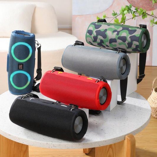 T&G TG676 30W Music Battle Drum Portable Strap Bluetooth Speaker with RGB Light(Red) - Desktop Speaker by T&G | Online Shopping UK | buy2fix