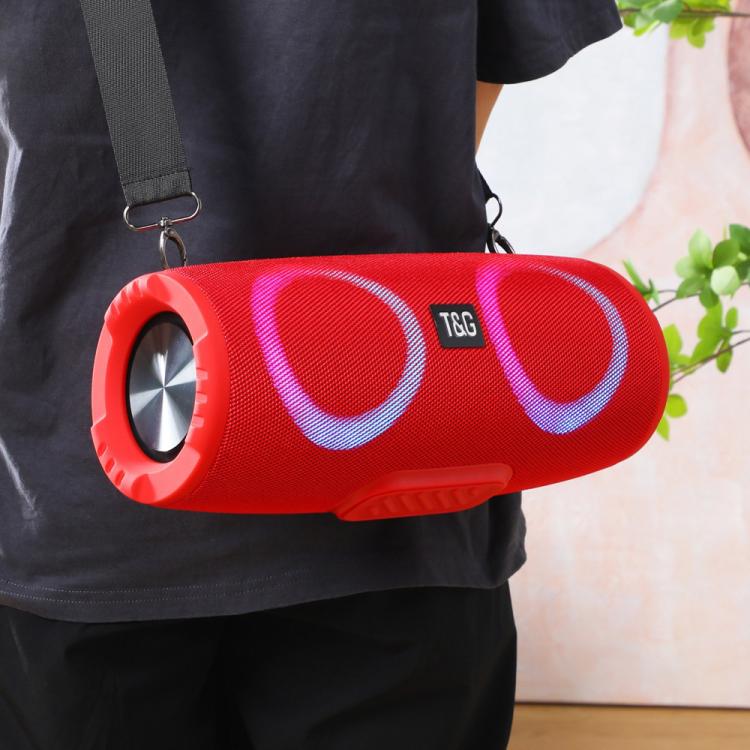 T&G TG676 30W Music Battle Drum Portable Strap Bluetooth Speaker with RGB Light(Red) - Desktop Speaker by T&G | Online Shopping UK | buy2fix