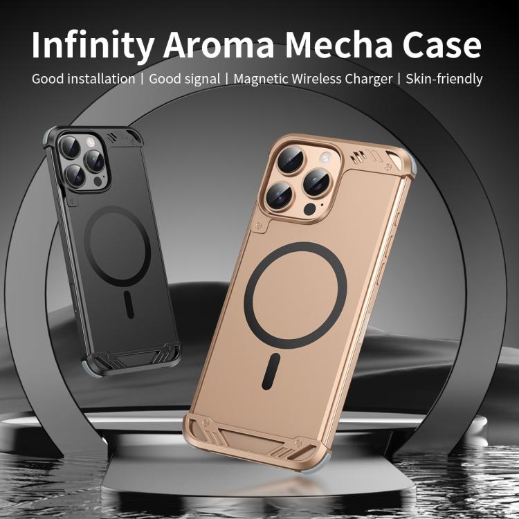 For iPhone 13 Pro R-JUST RJ63 Frameless Aroma Mecha MagSafe Phone Case(Silver) - iPhone 13 Pro Cases by R-JUST | Online Shopping UK | buy2fix