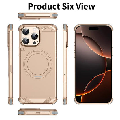 For iPhone 13 Pro R-JUST RJ63-1 Frameless Aroma Mecha MagSafe Holder Phone Case(Titanium) - iPhone 13 Pro Cases by R-JUST | Online Shopping UK | buy2fix