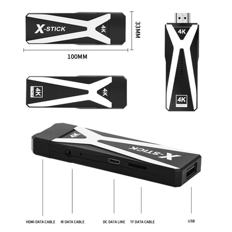 M10 4K Ultra HD Game TV Stick with Dual Gamepads 2.4G Receiver, Style:64GB Basic(Black) - Pocket Console by buy2fix | Online Shopping UK | buy2fix