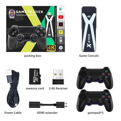 M10 4K Ultra HD Game TV Stick with Dual Gamepads 2.4G Receiver, Style:128GB Basic(Black) - Pocket Console by buy2fix | Online Shopping UK | buy2fix