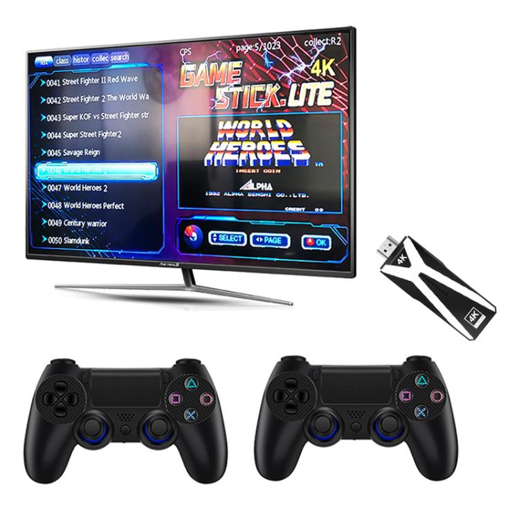 M10 4K Ultra HD Game TV Stick with Dual Gamepads 2.4G Receiver, Style:128GB + Remote Control(Black) - Pocket Console by buy2fix | Online Shopping UK | buy2fix