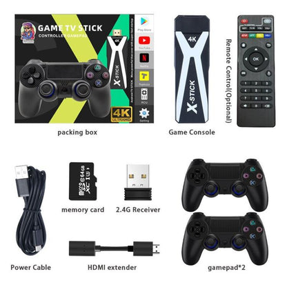 M10 4K Ultra HD Game TV Stick with Dual Gamepads 2.4G Receiver, Style:128GB + Remote Control(Black) - Pocket Console by buy2fix | Online Shopping UK | buy2fix