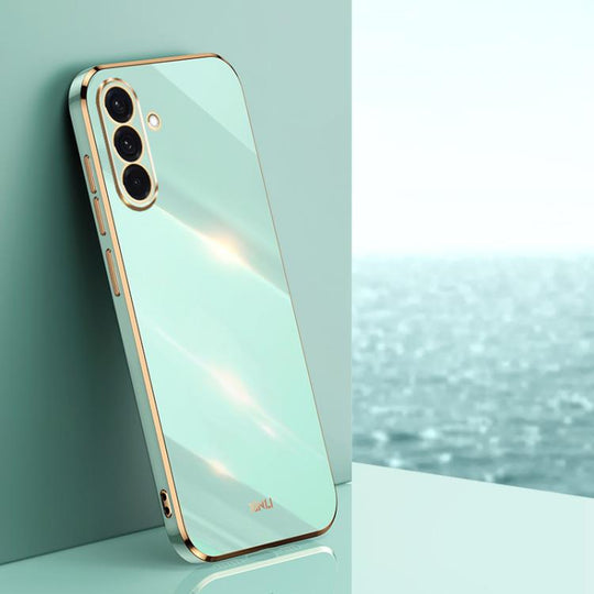 For Samsung Galaxy A56 5G XINLI Straight Edge 6D Electroplate TPU Phone Case(Mint Green)