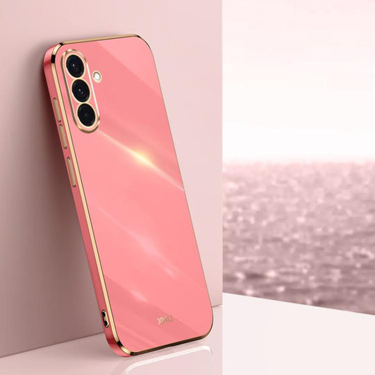 For Samsung Galaxy A56 5G XINLI Straight Edge 6D Electroplate TPU Phone Case(Hawthorn Red)